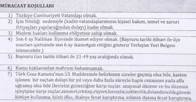 Nallıhan Sosyal Yardımlaşma ve Dayanışma Vakfına geçici işçi alınacak - Resim : 2