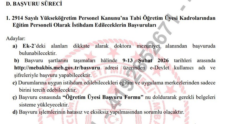 MEB Milli Eğitim Akademisi için 826 sözleşmeli eğitim personeli alınacak