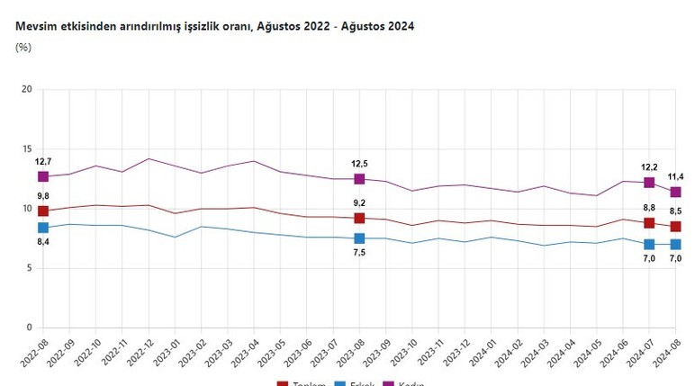 TÜİK Ağustos ayı işsizlik rakamlarını açıkladı