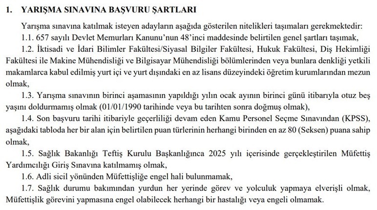 Sağlık Bakanlığı 66 müfettiş yardımcısı alımı yapacak