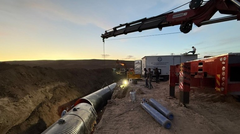 Kesikköprü-İvedik su ana iletim hattındaki yenileme çalışmaları devam ediyor