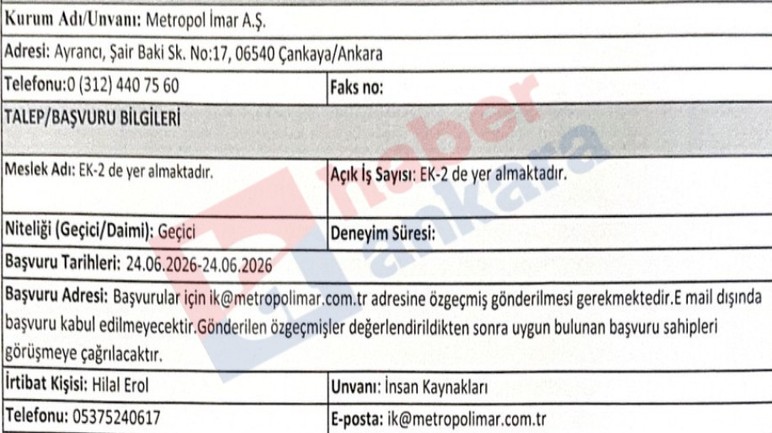 Ankara'da kamu şirketine antrenör alımı yapılacak