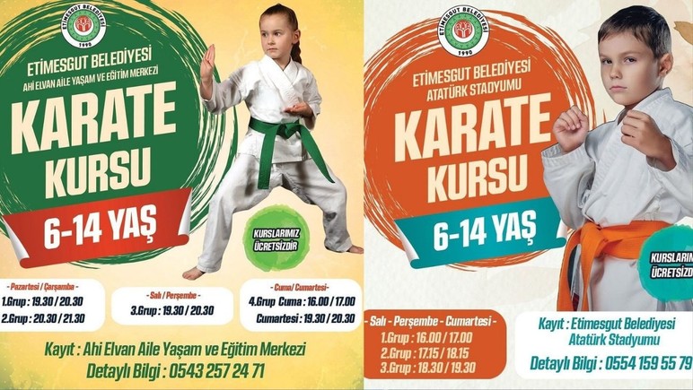 Etimesgut Belediyesi çocuklara ücretsiz karate kursu verecek