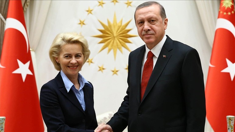 Cumhurbaşkanı Erdoğan ile görüşen AB Komisyonu Başkanı Leyen'den iş birliği mesajı