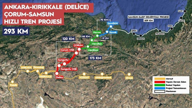 Ankara-Kırıkkale (Delice)-Samsun Hızlı Tren Hattı'nda yeni gelişme: İhale yapıldı!