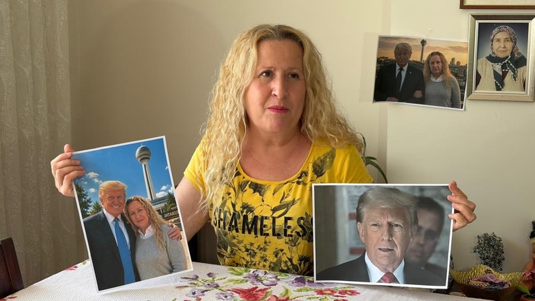 Başkentte Trump'un kızı olduğunu iddia eden kadın Trump'a sarma sardı