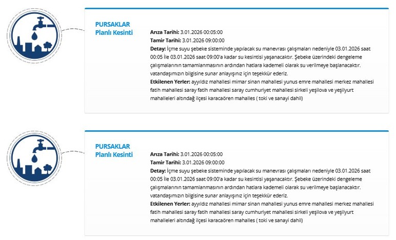 ASKİ duyurdu: Ankara'da bazı ilçelerde yoğun su kullanımı nedeniyle kesinti yapılacak! - Resim : 2