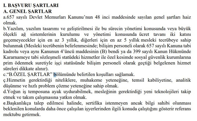 YTB Ankara'da 5 sözleşmeli bilişim personel alımı yapacağını açıkladı - Resim : 2