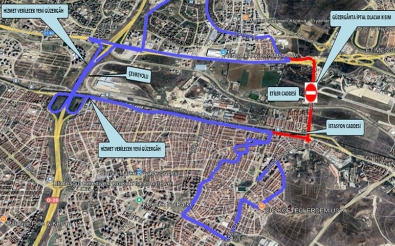 EGO, Etimesgut Havalimanı çalışmaları için 21 hattı güzergahını değiştirdi