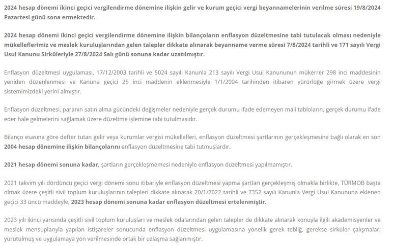 Geçici vergi beyanname verme süreleri uzatıldı!