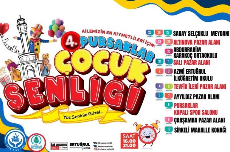 Pursaklar Belediyesi'nin Çocuk Şenliği 25 Temmuz'da başlayacak