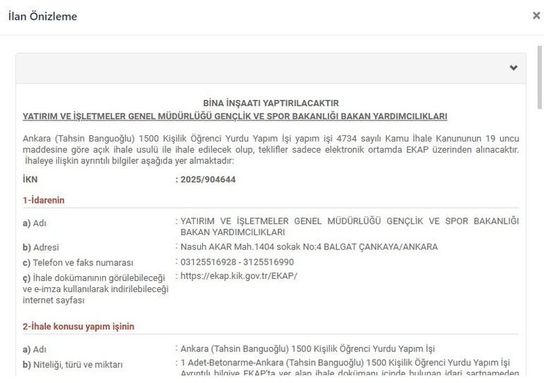 Devletten Ankara'ya yeni yatırım: 1500 kişilik öğrenci yurdu yapılacak!