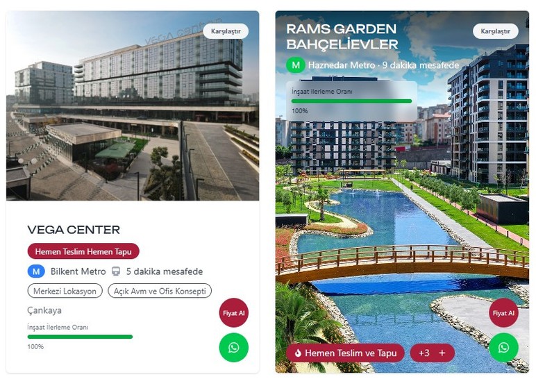 NATA Yaşam farkıyla Ankara'da hemen tapu hemen teslim konut projeleri!