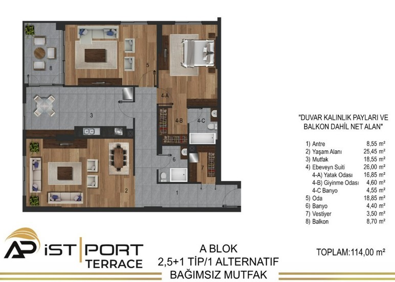 Ankara'da kentin dinamizmi konforla harmanlanıyor: AP İst Port Terrace - Resim : 2