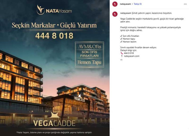 Vega Cadde'de son ofis fırsatları hemen tapu hemen teslim avantajı ile sürüyor