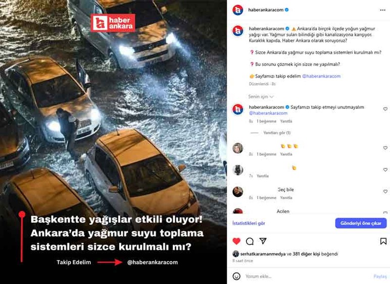 Haber Ankara takipçilerine sorduk: Ankara'da yağmur suyu toplama sistemleri kurulmalı mı?