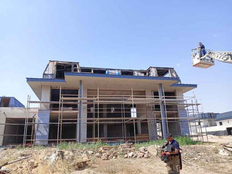 Gölbaşı'nda inşatta çıkan yangın panik yarattı