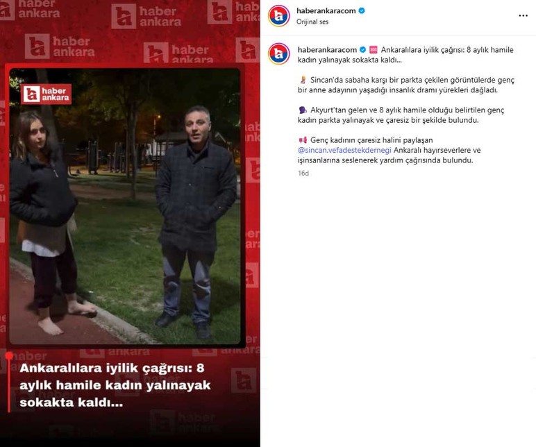 Ankaralılara iyilik çağrısı: Sincan'da 8 aylık hamile kadın yalınayak sokakta kaldı...