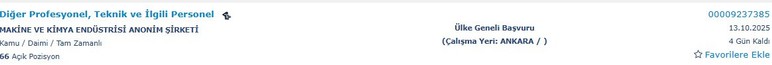 Makine ve Kimya Endüstrisi Ankara'da tam zamanlı işçi alacak: Başvurular 13 Ekim'de son - Resim : 2