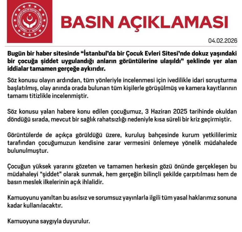 Bakanlıktan çocuk evinde bir çocuğa şiddet görüntülerine ilişkin açıklama geldi