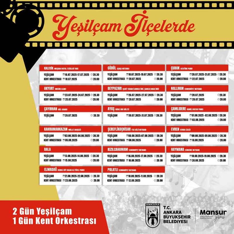 ABB'den Ankaralılara ücretsiz sinema ve konser daveti! Sandalyesini kapan koşsun