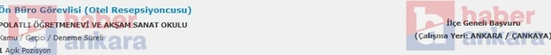 Polatlı öğretmenevine geçici büro işçisi alınacak - Resim : 2