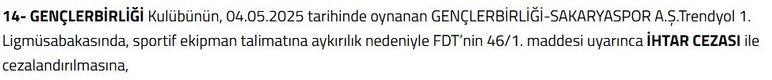 PDFK'dan MKE Ankaragücü ve Gençlerbirliğine para cezası
