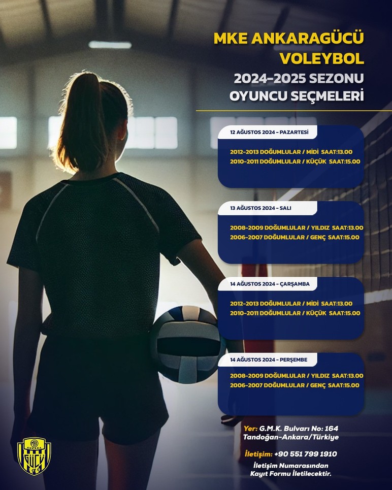 Ankaragücü Voleybol Takımı  yeni sezon için seçmelere başlıyor