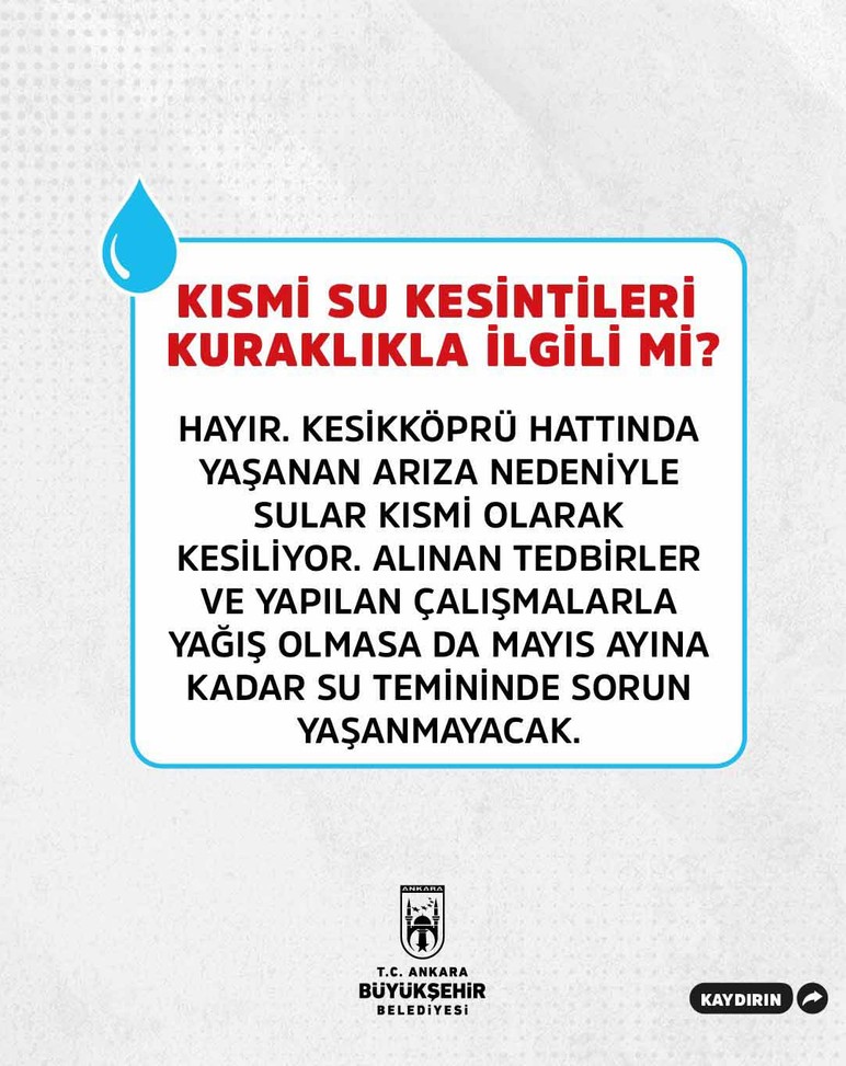 ASKİ'den Ankara'daki su kesintilerine ilişkin bilgilendirme açıklaması