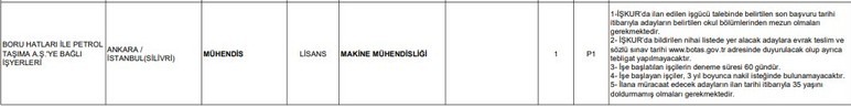 BOTAŞ Ankara'da mühendis alımı yapacak! - Resim : 3