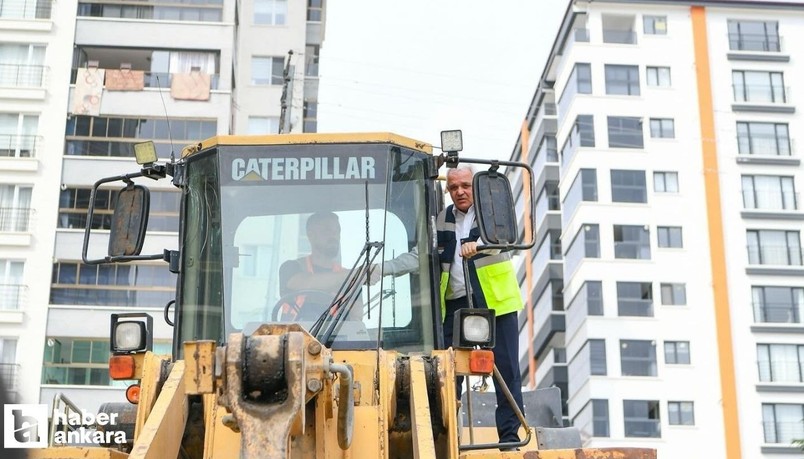 Mamak Belediye Başkanı Şahin yol açım ve asfaltlama çalışmalarını inceledi