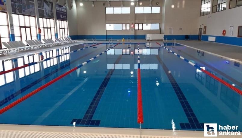Kahramankazan’da belediyenin yarı olimpik yüzme havuzuna yoğun ilgi gösteriliyor
