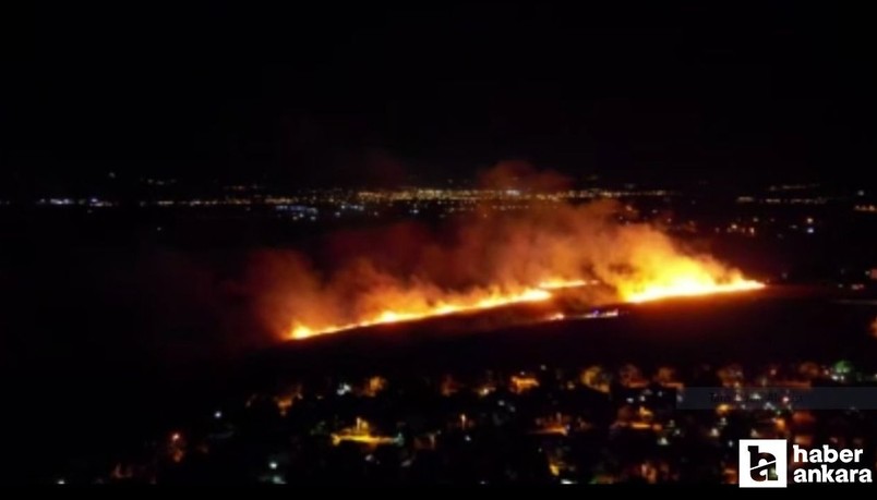 Ankara Akyurt’taki bir arazide yangın meydana geldi!
