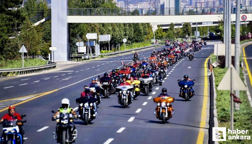 Ankara’da 350 motosiklet tutkunundan Gaziler Sürüşü etkinliği
