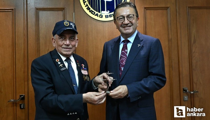 Altındağ Belediye Başkanı Tiryaki Kıbrıs Gazisi Çolak'ı makamında ağırladı
