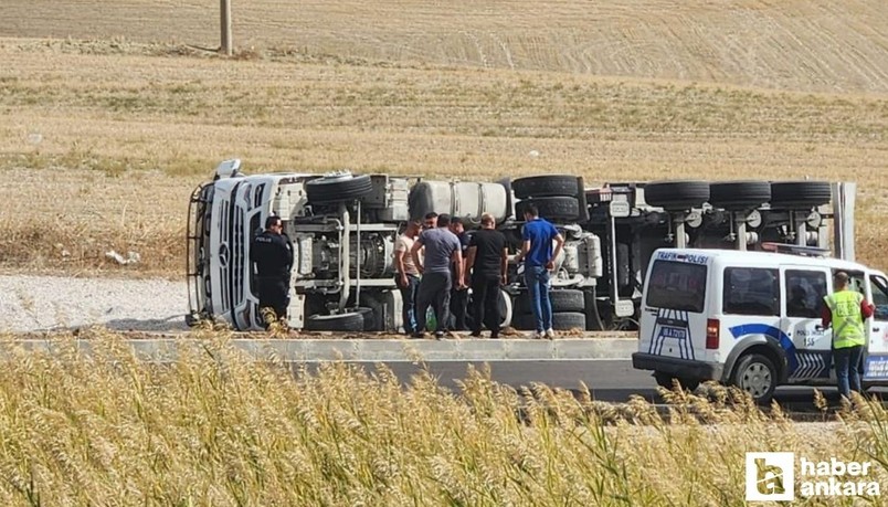 Polatlı’daki kazada tır yana yattı: 1 yaralı