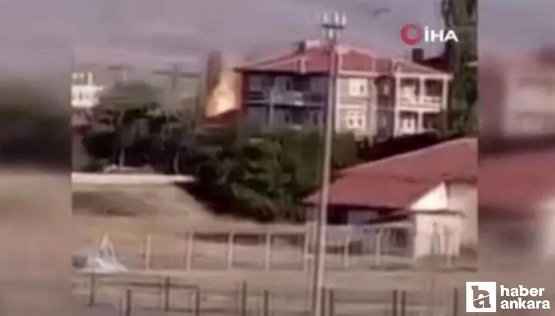 Ankara'da doğalgaz borusundaki patlamada alevler yükseldi