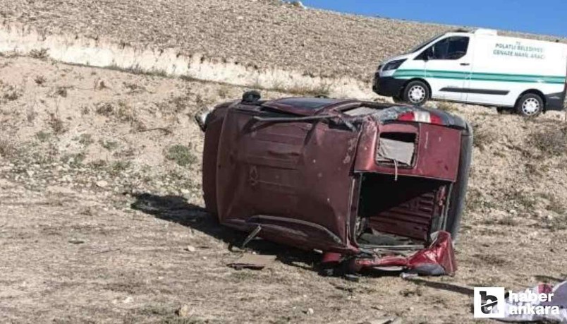 Ankara'da şarampole devrilen araçta 1 kişi öldü, 2 kişi yaralandı