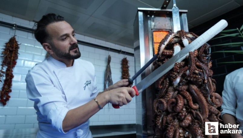 Ankara'nın döneri meşhurdu ama kimse böylesini beklemiyordu! Ahtapot döner