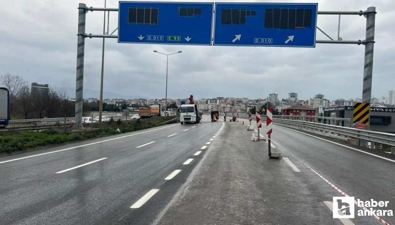 Ordu-Ankara istikameti trafiğe kapatılarak kavşak çalışması tamamlandı