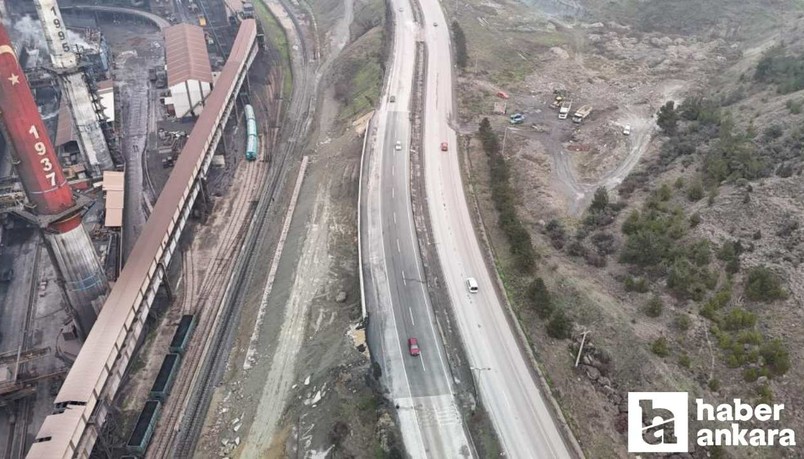 Heyelan nedeniyle çöken Karabük-Ankara karayolu ulaşıma açıldı