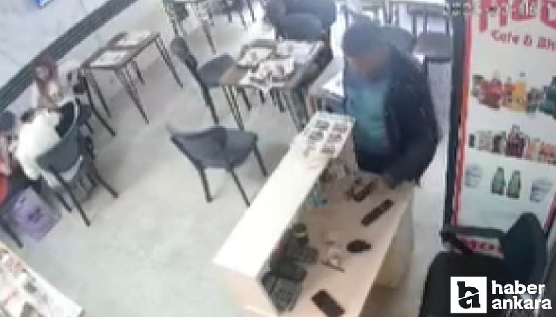 Altındağ'da kafede yapılan hırsızlık güvenlik kamerasına takıldı