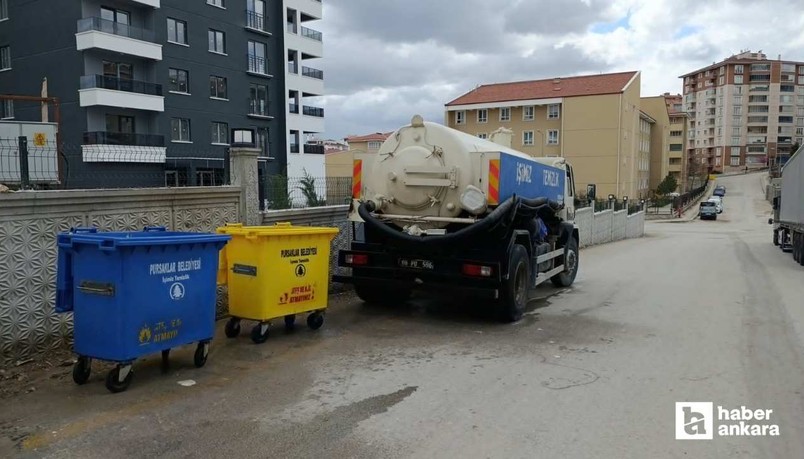 Pursaklar Belediyesi bahar temizliğine çöp konteynerlerinden başladı!