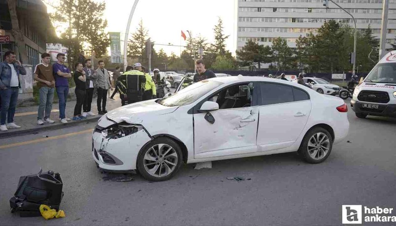 Çankaya'da otomobille motosiklet çarpıştı