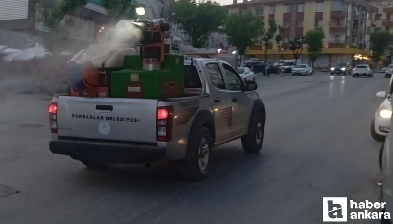 Pursaklar Belediyesi ilaçlama çalışmalarına gece gündüz devam ediyor
