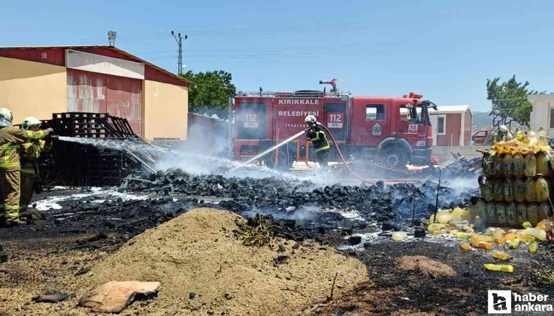 Kırıkkale'de deponun bahçesinde çıkan yangın korkuttu