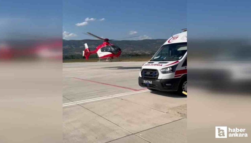 Parmakları kopan çocuk ambulans helikopterle Ankara'ya getirildi!