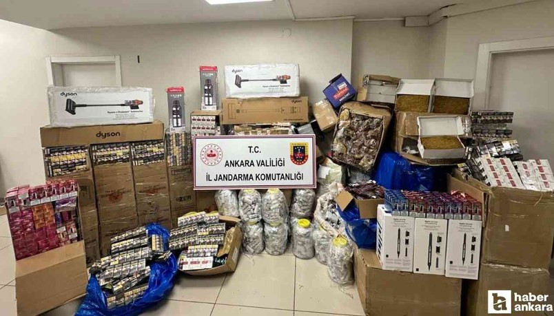 Başkentte piyasa değeri 7 milyon TL'den fazla eşya ve kaçak tütün ele geçirildi
