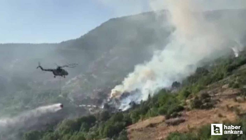 Kızılcahamam'da otluk alanda başlayıp evlere sıçrayan yangın korkuttu