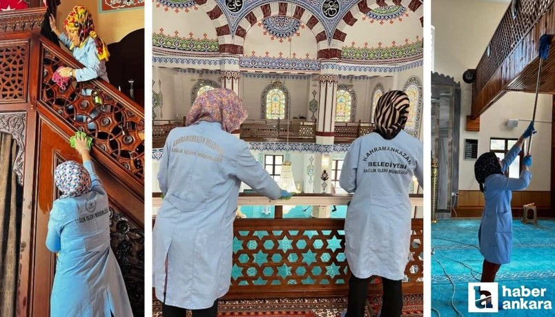 Kahramankazan Belediyesi ilçe genelindeki camileri temizledi